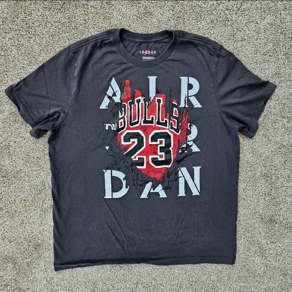Air Jordan Air Dan Jumpman #23 Retro Tear Away Bulls Jersey Tee Gray T Shirt XL
